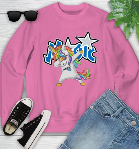 Orlando Magic NBA Basketball Funny Unicorn Dabbing Sports Youth Sweatshirt 7