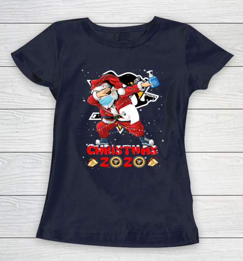 Pittsburgh Penguins Funny Santa Claus Dabbing Christmas 2020 NHL Women's T-Shirt 2