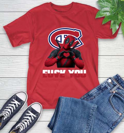NHL Montreal Canadiens Deadpool Love You Fuck You Hockey Sports T-Shirt 11