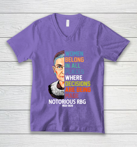 Notorious RBG 1933  2020 Women Belong In All Places Ruth Bader Ginsburg V-Neck T-Shirt 8