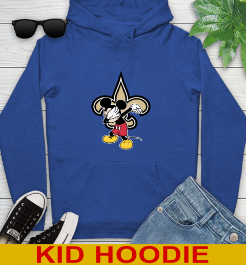 New Orleans Saints NFL Football Dabbing Mickey Disney Sports Youth Hoodie 10