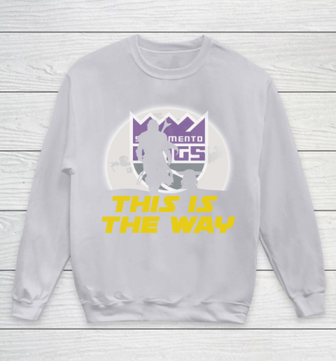 Sacramento Kings NBA Basketball Star Wars Yoda And Mandalorian This Is The Way Youth Sweatshirt 3