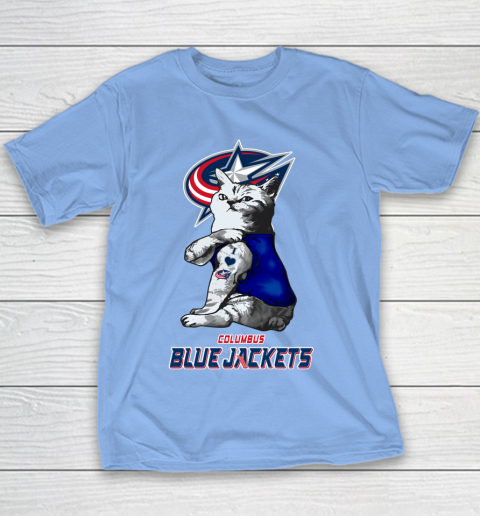 NHL My Cat Loves Columbus Blue Jackets Hockey Youth T-Shirt 8