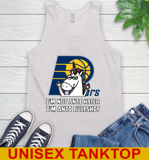 Indiana Pacers NBA Basketball Unicorn I'm Not Anti Hater I'm Anti Bullshit Tank Top