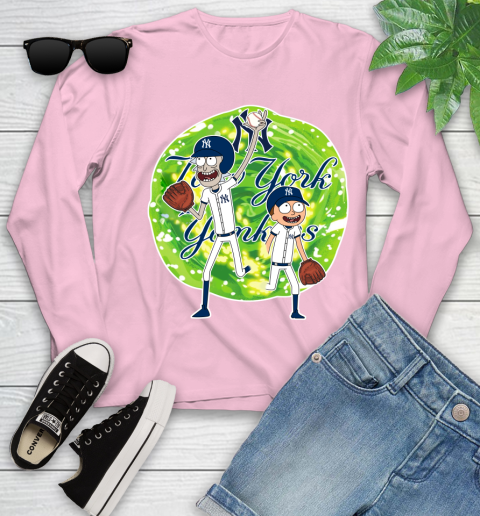 MLB New York Yankees Rick And Morty Baseball Sports Youth Long Sleeve 10