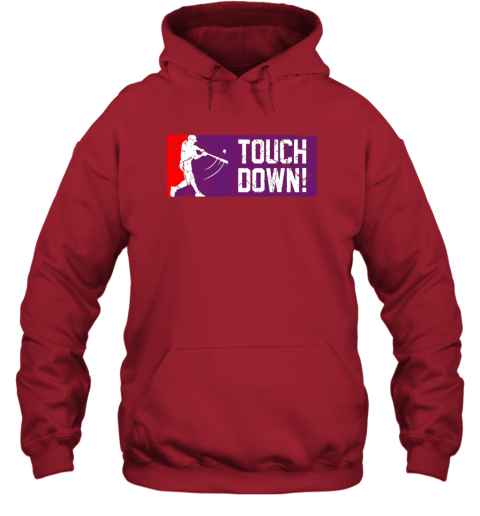 y4dl touchdown baseball funny family gift base ball hoodie 23 front red