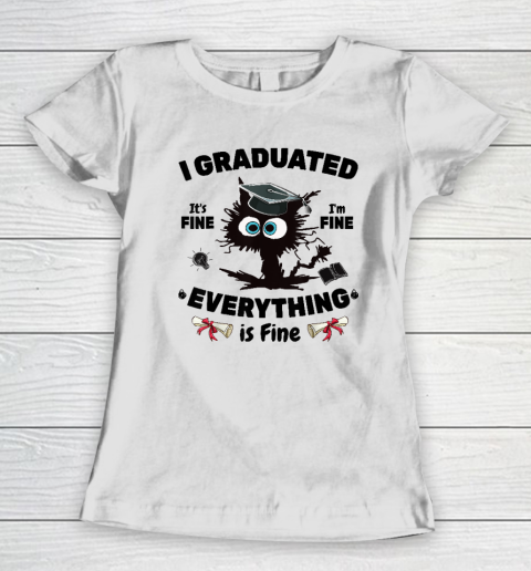 I Graduated Graduate Class 2023 Funny Black Cat Women's T-Shirt