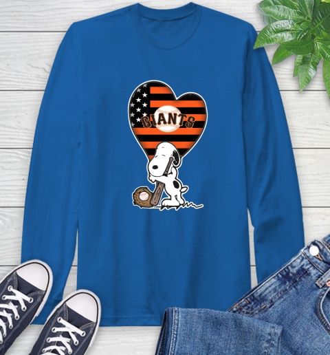 San Francisco Giants MLB Baseball The Peanuts Movie Adorable Snoopy Long Sleeve T-Shirt 9