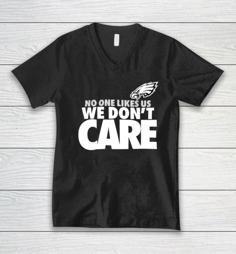 No One Likes Us We Don't Care Football V-Neck T-Shirt