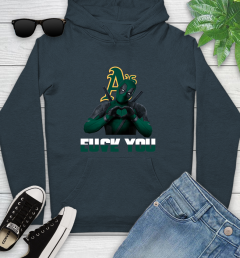 MLB Oakland Athletics Deadpool Love You Fuck You Baseball Sports Youth Hoodie 10