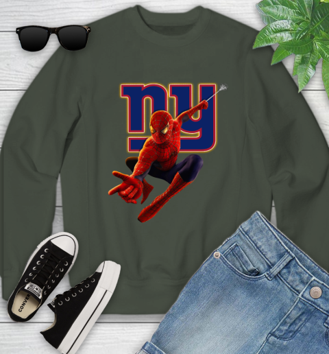 NFL Spider Man Avengers Endgame Football New York Giants Youth Sweatshirt 10