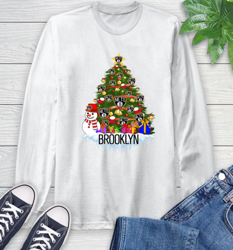 Brooklyn Nets Merry Christmas NBA Basketball Sports Long Sleeve T-Shirt