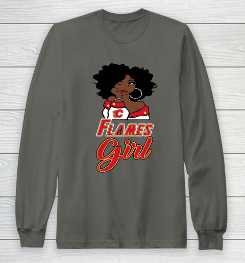 Calgary Flames Girl NHL Long Sleeve T-Shirt 8