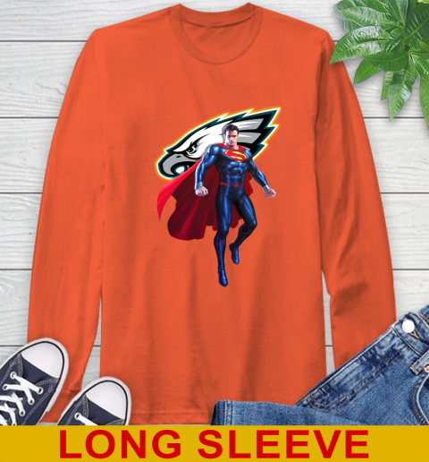 NFL Superman DC Sports Football Philadelphia Eagles Long Sleeve T-Shirt 5