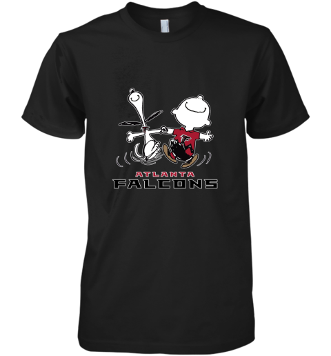 Snoopy And Charlie Brown Happy Atlanta Falcons Fans Premium Men's T-Shirt