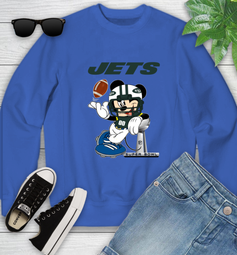 NFL New York Jets Mickey Mouse Disney Super Bowl Football T Shirt Youth Sweatshirt 8