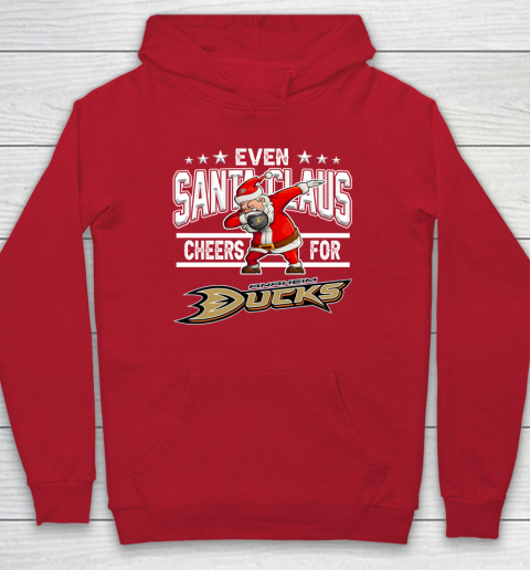 Anaheim Ducks Even Santa Claus Cheers For Christmas NHL Hoodie 7