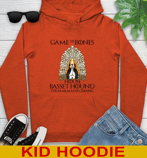 Game of bones house basset hound dog the mailman is coming tshirt 114
