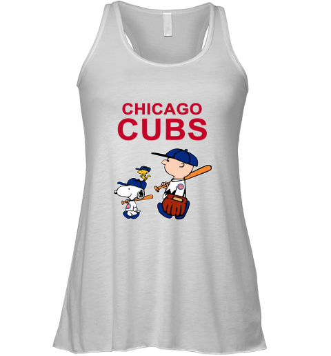 Chicago Cubs Let's Play Baseball Together Snoopy MLB Racerback Tank