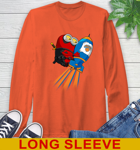 NBA Basketball New York Knicks Deadpool Minion Marvel Shirt Long Sleeve T-Shirt 4