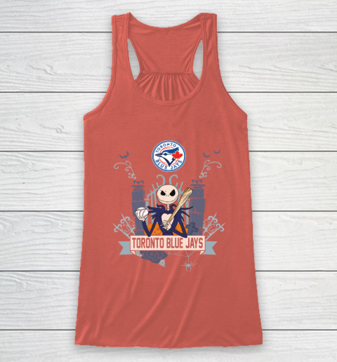 MLB Toronto Blue Jays Baseball Jack Skellington Halloween Racerback Tank 3