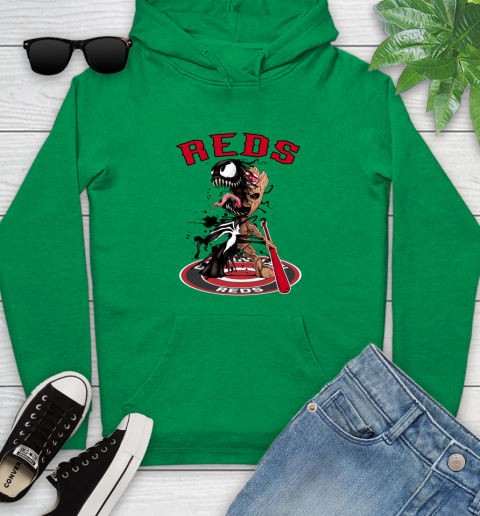 MLB Cincinnati Reds Baseball Venom Groot Guardians Of The Galaxy Youth Hoodie 7
