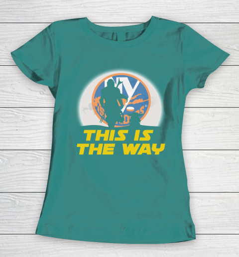 New York Islanders NHL Ice Hockey Star Wars Yoda And Mandalorian This Is The Way Women's T-Shirt 10