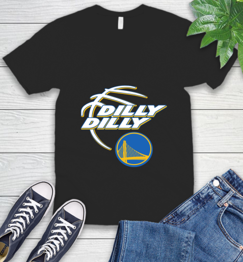 NBA Golden State Warriors Dilly Dilly Basketball Sports V-Neck T-Shirt 2