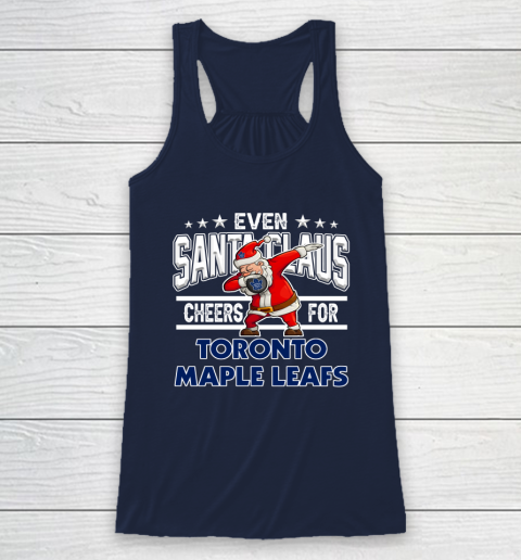 Toronto Maple Leafs Even Santa Claus Cheers For Christmas NHL Racerback Tank 8