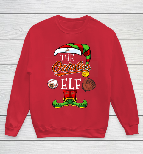Baltimore Orioles Christmas ELF Funny MLB Youth Sweatshirt 7