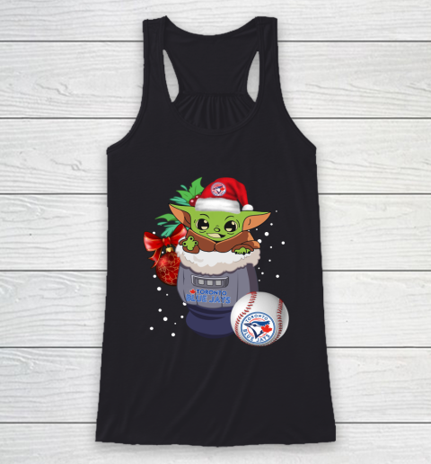 Toronto Blue Jays Christmas Baby Yoda Star Wars Funny Happy MLB Racerback Tank