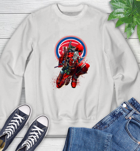 NBA Deadpool Marvel Comics Sports Basketball Detroit Pistons Sweatshirt