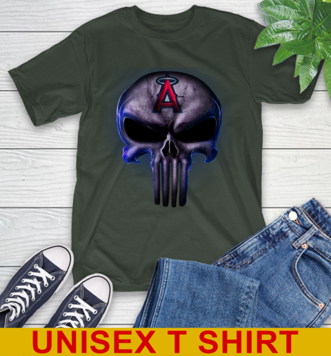 Los Angeles Angels MLB Baseball Punisher Skull Sports T-Shirt 7 Los Angeles Angels MLB Baseball Punisher Skull Sports T-Shirt - Image 7