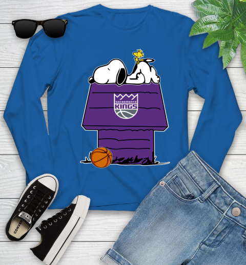 Sacramento Kings NBA Basketball Snoopy Woodstock The Peanuts Movie Youth Long Sleeve 9