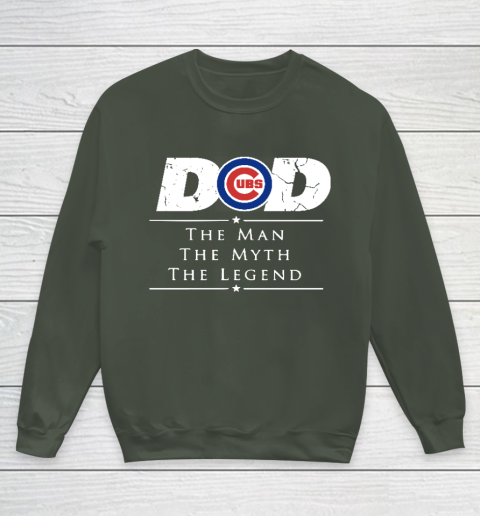 Chicago Cubs MLB Baseball Dad The Man The Myth The Legend Youth Sweatshirt - Image 9