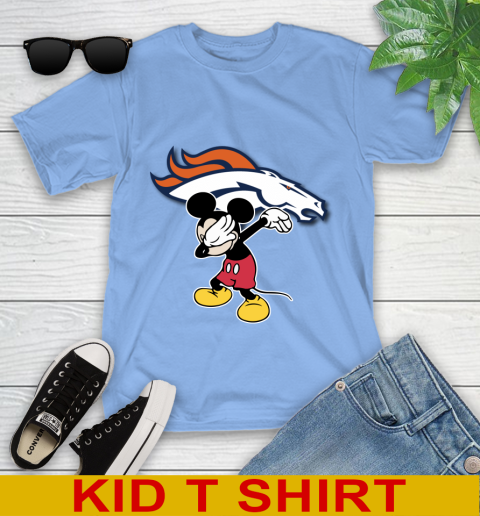 Denver Broncos NFL Football Dabbing Mickey Disney Sports Youth T-Shirt 11