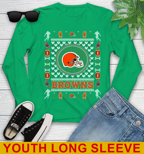 Cleveland Browns Merry Christmas NFL Football Loyal Fan Youth Long Sleeve 7