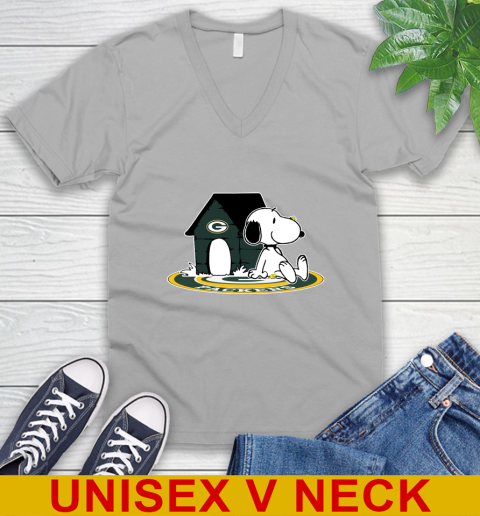 NFL Football Green Bay Packers Snoopy The Peanuts Movie Shirt V-Neck T-Shirt 4