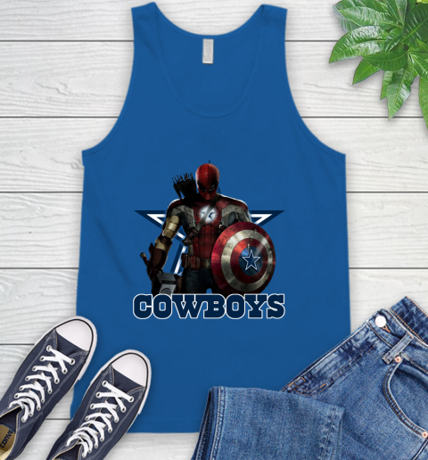 NFL Captain America Thor Spider Man Hawkeye Avengers Endgame Football Dallas Cowboys Tank Top 5