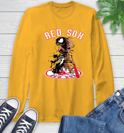 MLB Boston Red Sox Baseball Venom Groot Guardians Of The Galaxy Long Sleeve T-Shirt 3