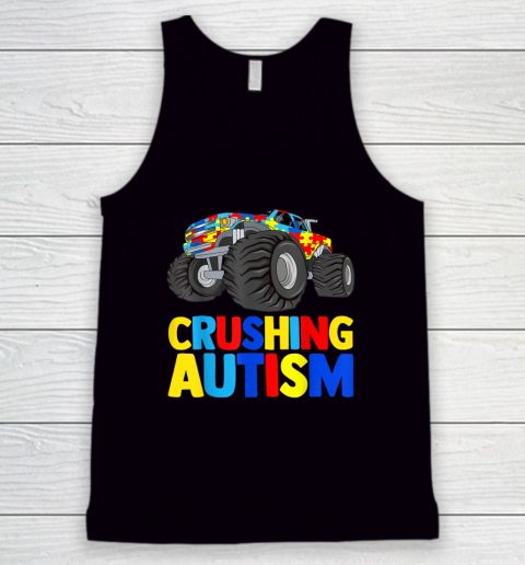 Monster Truck Crushing Autism  Autism Awareness Tank Top