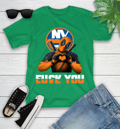 NHL New York Islanders Deadpool Love You Fuck You Hockey Sports Youth T-Shirt 8