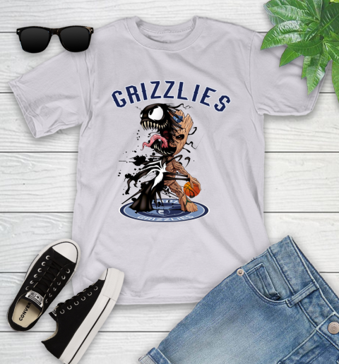 NBA Memphis Grizzlies Basketball Venom Groot Guardians Of The Galaxy Youth T-Shirt 4