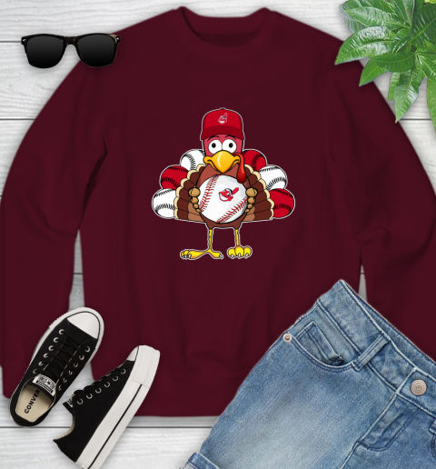 Cleveland Indians Turkey thanksgiving Youth Sweatshirt 5
