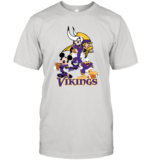 Mickey Donald Goofy The Three Minnesota Vikings Football Shirts Unisex Jersey Tee