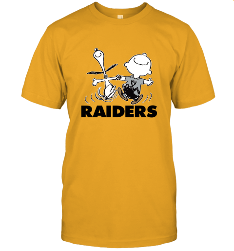 Peanuts Charlie Brown And Snoopy Oakland Raiders T-Shirt - TeeNavi