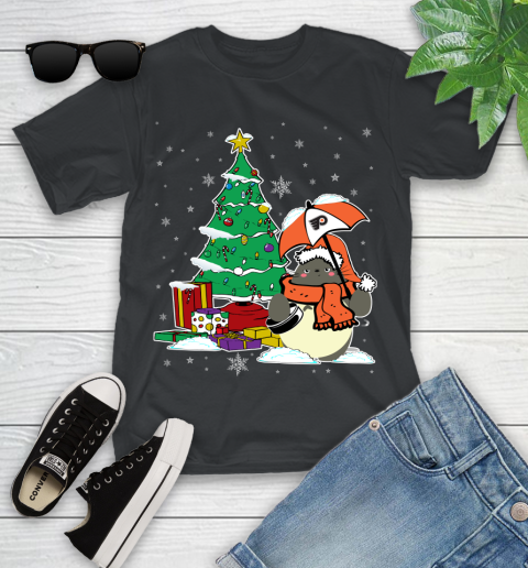 Philadelphia Flyers NHL Hockey Cute Tonari No Totoro Christmas Sports Youth T-Shirt