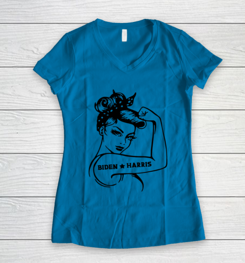 Biden Harris 2020  Joe Biden Kamala Harris Girl Empowerment Women's V-Neck T-Shirt 4