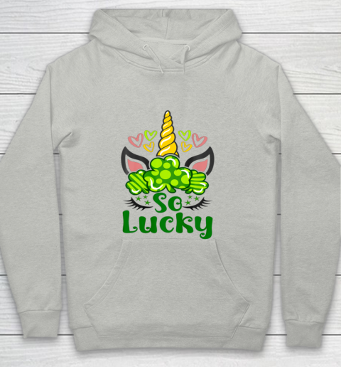 So Lucky St Patrick s Day Unicorn Youth Hoodie