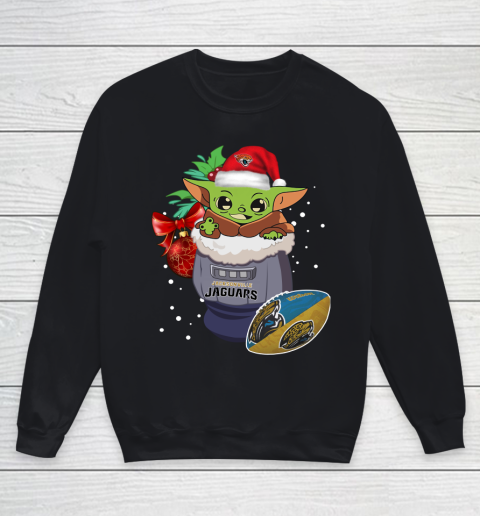 Jacksonville Jaguars Christmas Baby Yoda Star Wars Funny Happy NFL Youth Sweatshirt